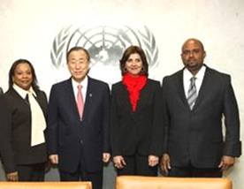 REUNIÓN DE LA MINISTRA DE RELACIONES EXTERIORES Y LA DELEGACIÓN DE SAN ANDRÉS CON EL SECRETARIO GENE